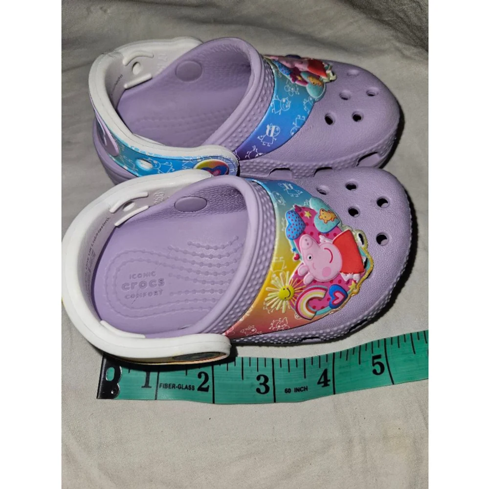 Peppa Pig Crocs Clogs Shoes Size C5 Purple